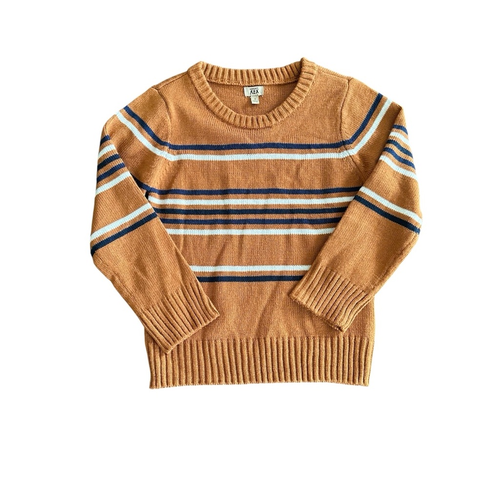 Maximus Rex Kids Striped Sweater - Tan and Blue NWT